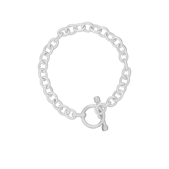 B-007-X Sm Oval Link Charm Bracelet - No Charm | Teeda