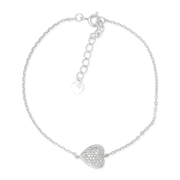 BZ-7011 Pavé Heart Cubic Zirconia Bracelet