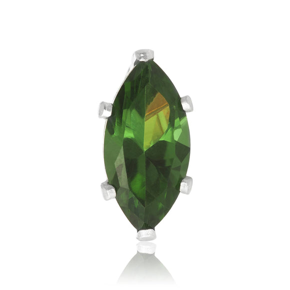EZ-2330-E Marquise CZ Stud Earrings 8X4mm - Emerald | Teeda
