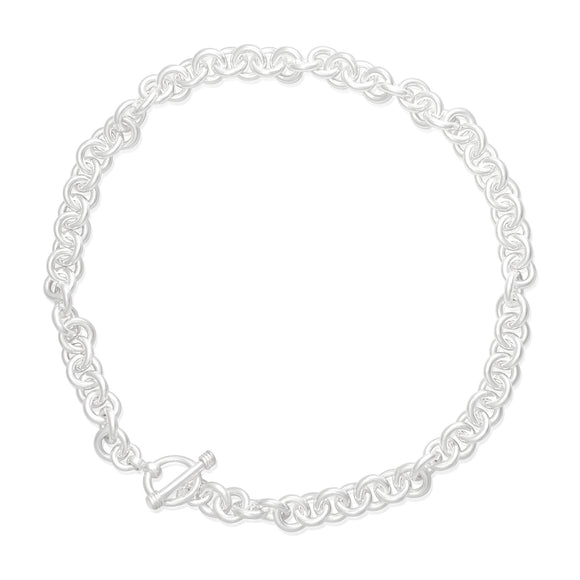 N-006-X Large Round Link Charm Necklace - No Charm | Teeda