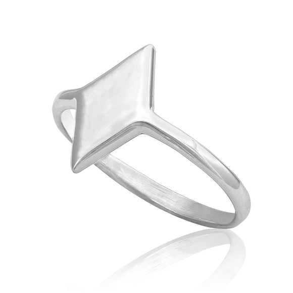 R-2031 Diamond Shape Dainty Signet Ring