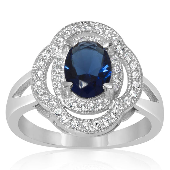 RZ-1688 Oval CZ Double Halo Ring
