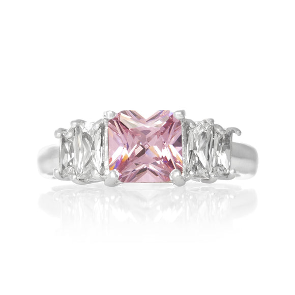 RZ-5250-P Cubic Zirconia Ring - Pink | Teeda