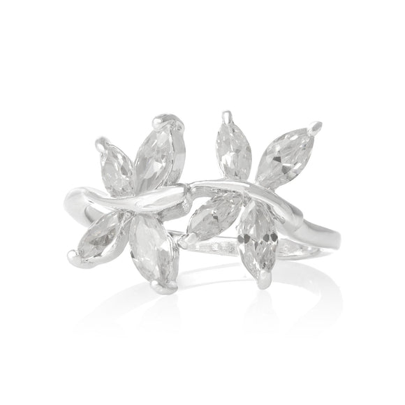 RZ-7041-C Twin Marquise Butterfly Ring - Clear | Teeda