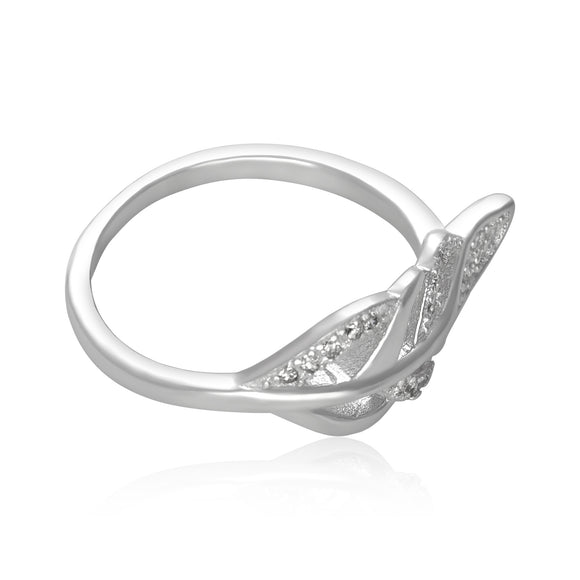 RZ-7165 Frond Feather Micropavé CZ Ring