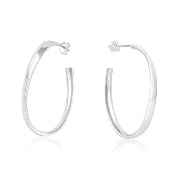 E-1531 Oval Wave Hoop Post Earrings | Teeda
