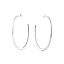 E-1533 Oval Hoop Post Earrings | Teeda