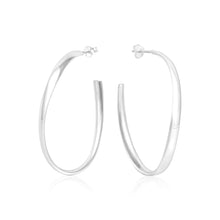 E-1534 Oval Wave Hoop Post Earrings | Teeda