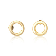 E-7005 Round Loop Stud Earrings - Gold Plated | Teeda
