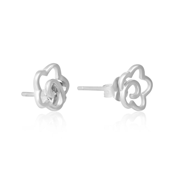 E-7007 Open Flower Stud Earrings