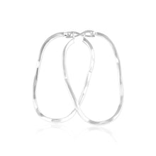 EHS-9003 Oval Wave Snap Hoop Earrings | Teeda