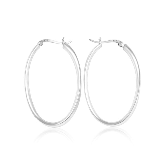 EHS-9007 Oval Wave Snap Hoop Earrings | Teeda