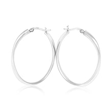 EHS-9010 Oval Wave Snap Hoop Earrings | Teeda