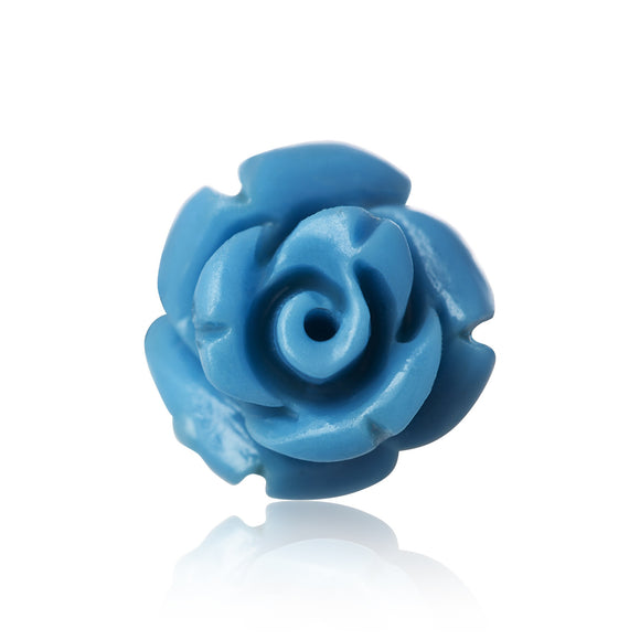 EP-7025-T Rose Stud Earrings 8mm - Blue | Teeda