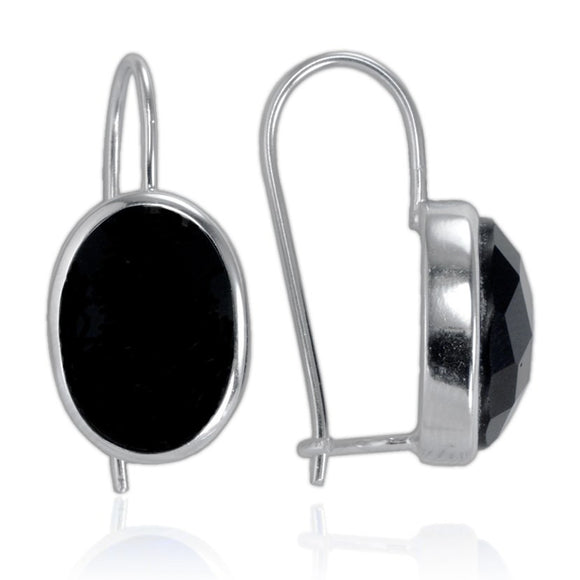 EZ-7023 Bezel Set Oval Briolette Earrings | Teeda