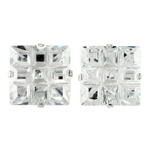 EZ-9026 Invisible Set Square CZ Earrings 10mm | Teeda