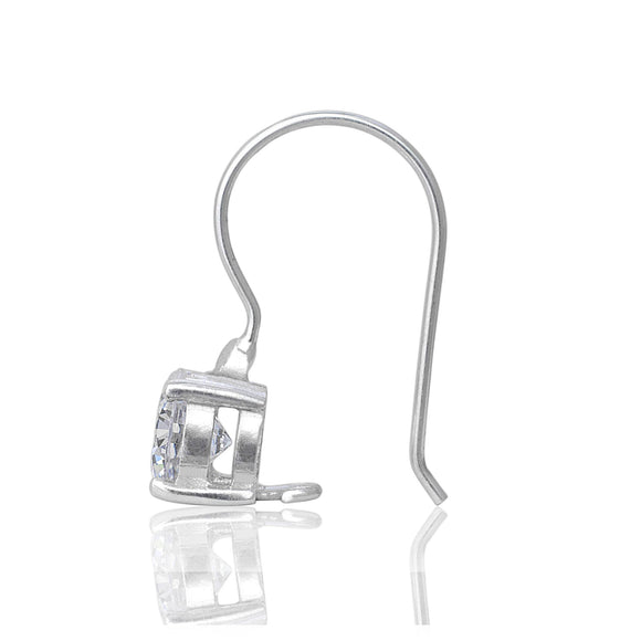 EZ-9050 Round CZ French Hook Drop Earrings
