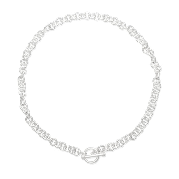N-004-X Sm Round Link Charm Necklace - No Charm | Teeda