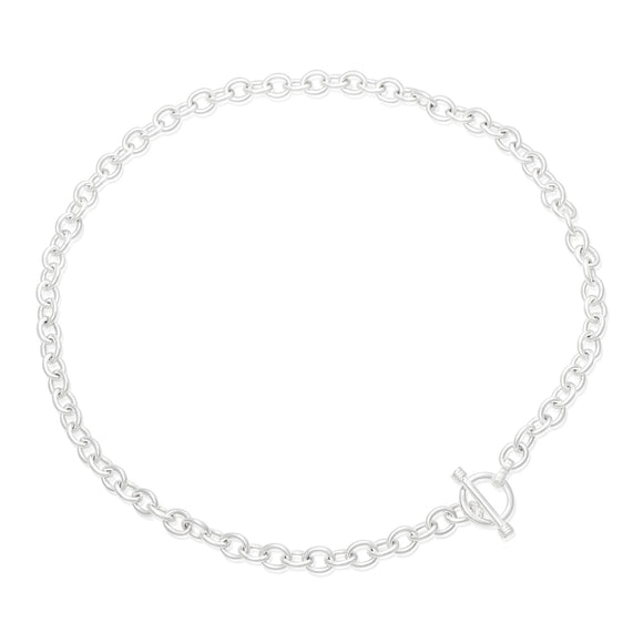 N-007-X Sm Oval Link Charm Necklace - No Charm | Teeda