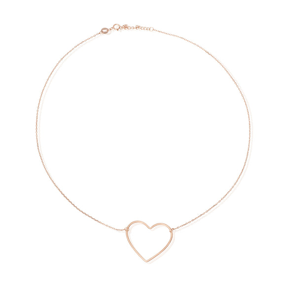N-7003 Large Open Heart Charm and Necklace Set