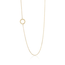 N-7006 Open Circle Charm Necklace - Gold Plated | Teeda