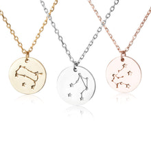 N-7016 Zodiac Constellation Disc Charm and Necklace Set | Teeda