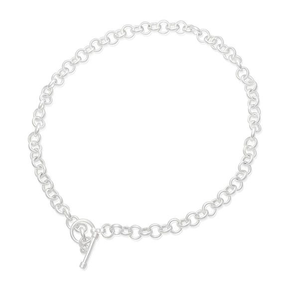N-810-X Med Round Rolo Link Necklace - No Charm | Teeda