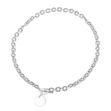 N-813-D Alternating Sm Twist Oval Cable Link Necklace - Disc | Teeda