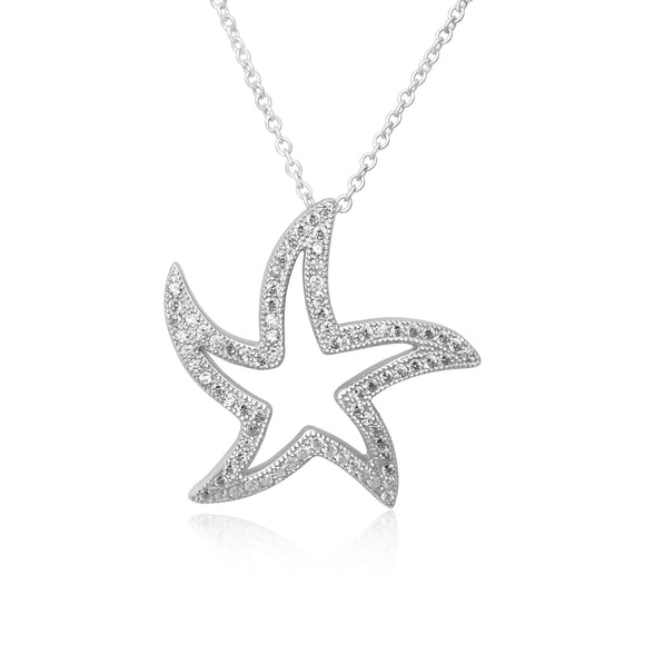 NZ-3005 Flowing Starfish Pendant and Necklace Set | Teeda