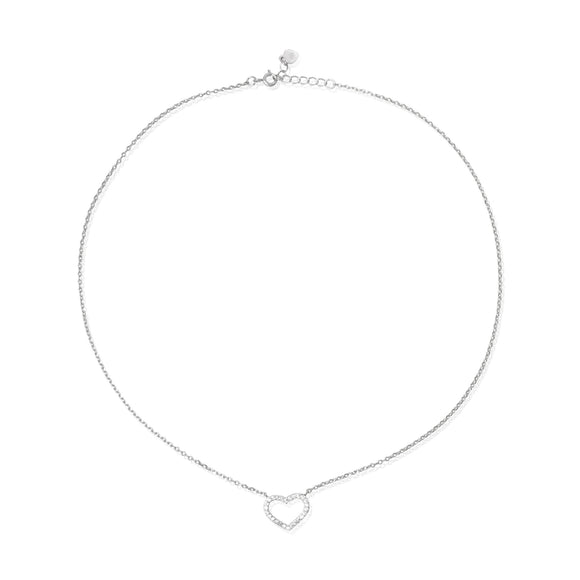 NZ-7000 Open Heart Cubic Zirconia Necklace | Teeda