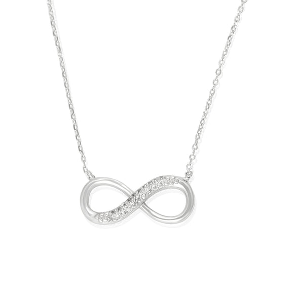 NZ-7002 Infinity Symbol Cubic Zirconia Necklace | Teeda