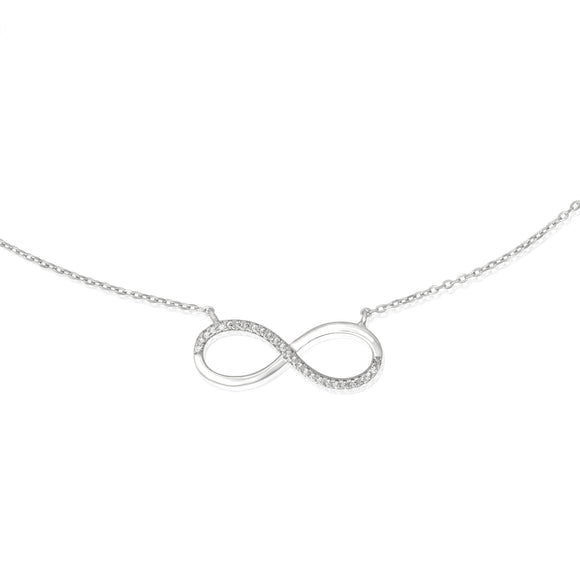 NZ-7003 Infinity Symbol Cubic Zirconia Necklace | Teeda