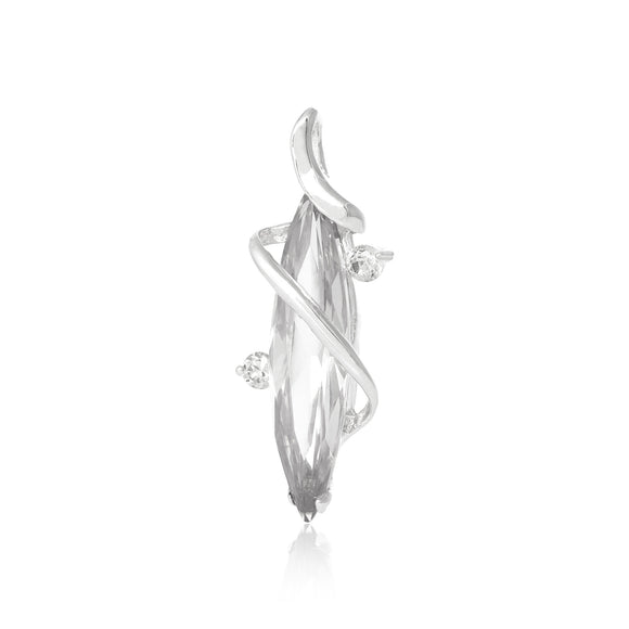 PZ-7014-C Marquise Strand Wrapped CZ Pendant - Clear | Teeda