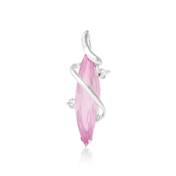 PZ-7014-P Marquise Strand Wrapped CZ Pendant - Pink | Teeda