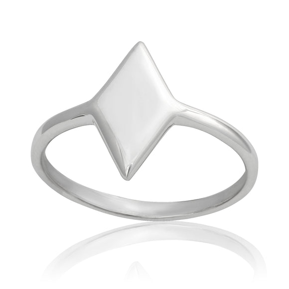 R-2031 Diamond Shape Dainty Signet Ring | Teeda