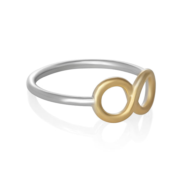 R-5003 Silver and Gold Infinity Symbol Ring