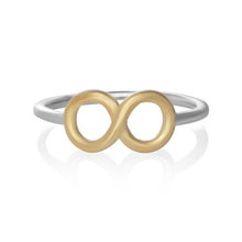 R-5003 Silver and Gold Infinity Symbol Ring | Teeda