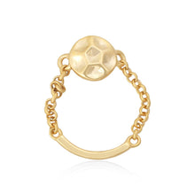 R-5005 Hammered Disc and Chain Ring - Gold Plated | Teeda