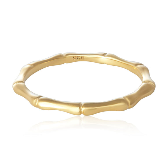 R-5006 Bamboo Band Ring - Gold Plated | Teeda