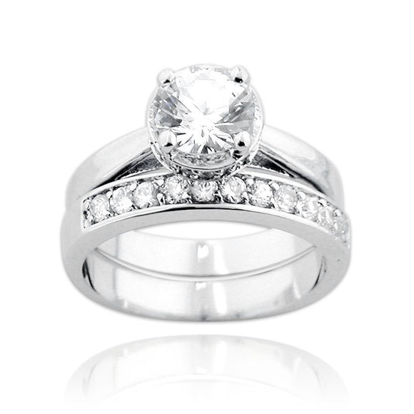 RSZ-1010 Cubic Zirconia Engagement Wedding Ring Set | Teeda