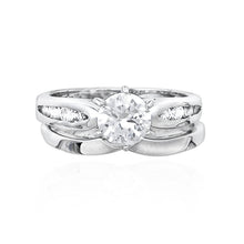 RSZ-1110 Cubic Zirconia Engagement Wedding Ring Set | Teeda