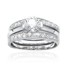 RSZ-2010 Cubic Zirconia Engagement Wedding Ring Set | Teeda