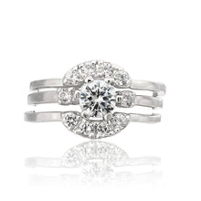 RSZ-2143 Cubic Zirconia Engagement Wedding Ring Set | Teeda