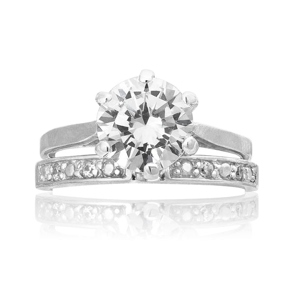 RSZ-2147 Cubic Zirconia Engagement Wedding Ring Set | Teeda