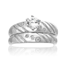 RSZ-2148 Cubic Zirconia Engagement Wedding Ring Set | Teeda