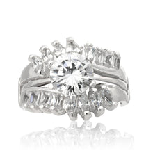 RSZ-2160 Round Marquise Emerald Cut CZ Engagement Wedding Ring Set | Teeda