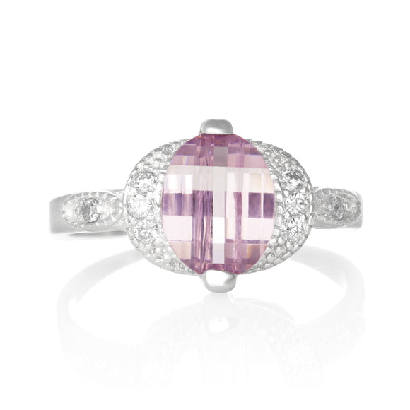 RZ-1380-P Cubic Zirconia Ring - Pink | Teeda