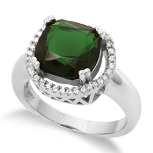 RZ-1669 Cushion Cut Halo CZ Ring - Emerald | Teeda