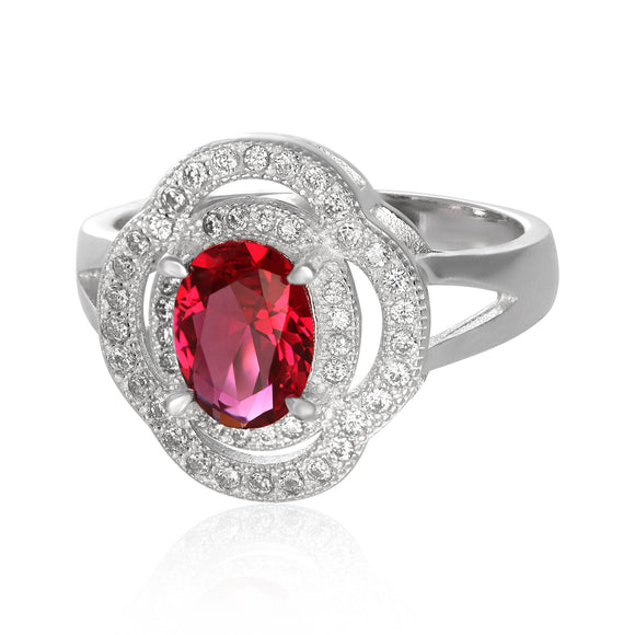 RZ-1688 Oval CZ Double Halo Ring