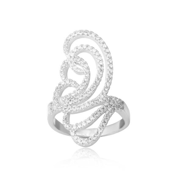 RZ-7171 Butterfly Silhouette CZ Ring